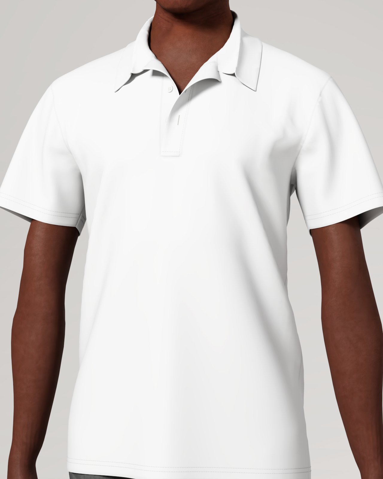 Unisex Polo Shirt (AOP), size S, Close view on a person