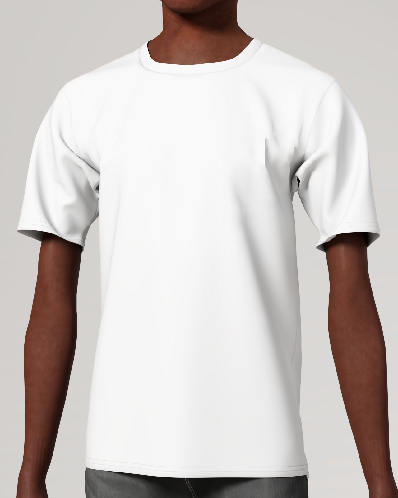Men's Loose T-shirt (AOP), size XS, Close view on a person