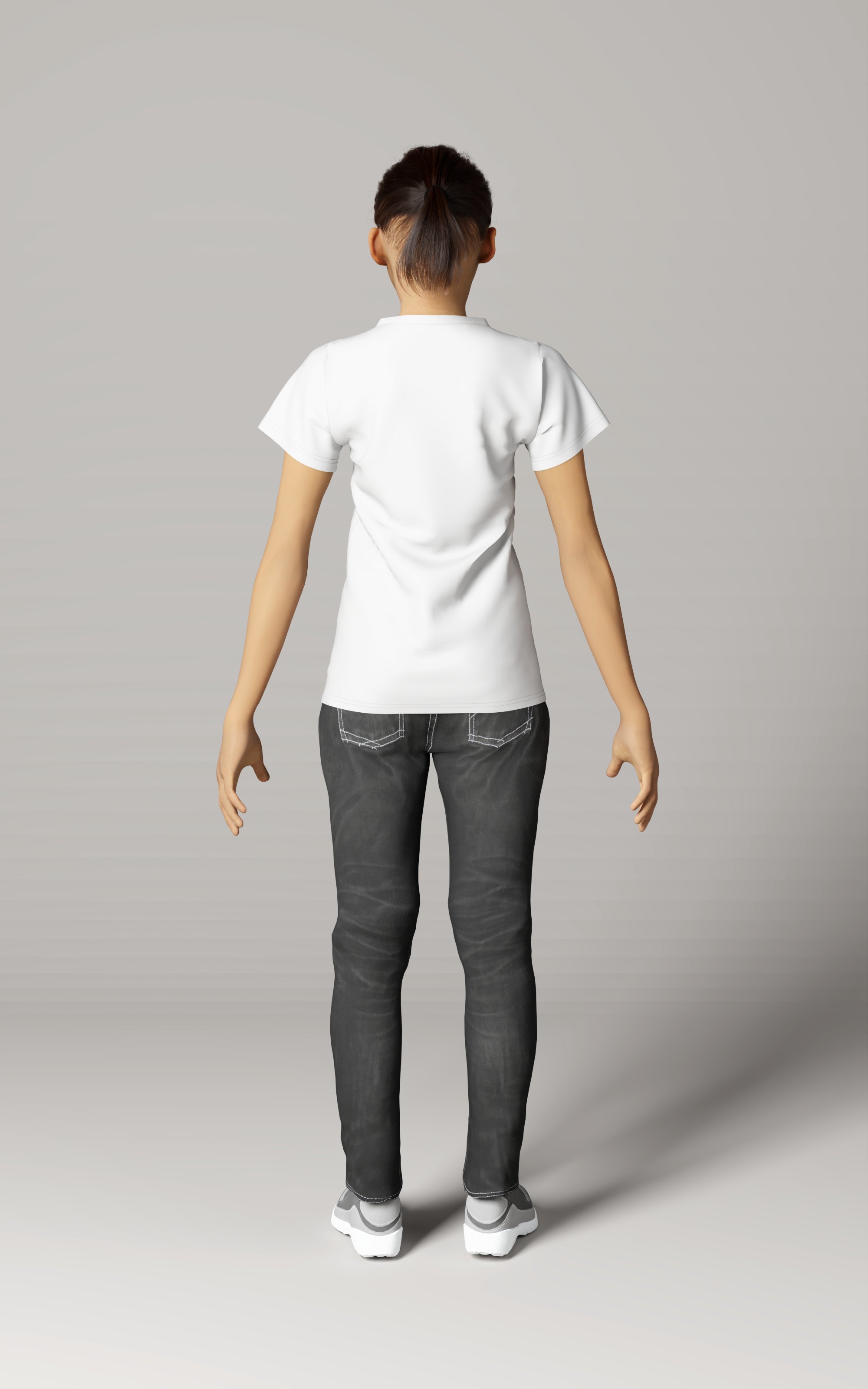 Women's Short Sleeve Shirt (AOP), size XS, Back view on a person
