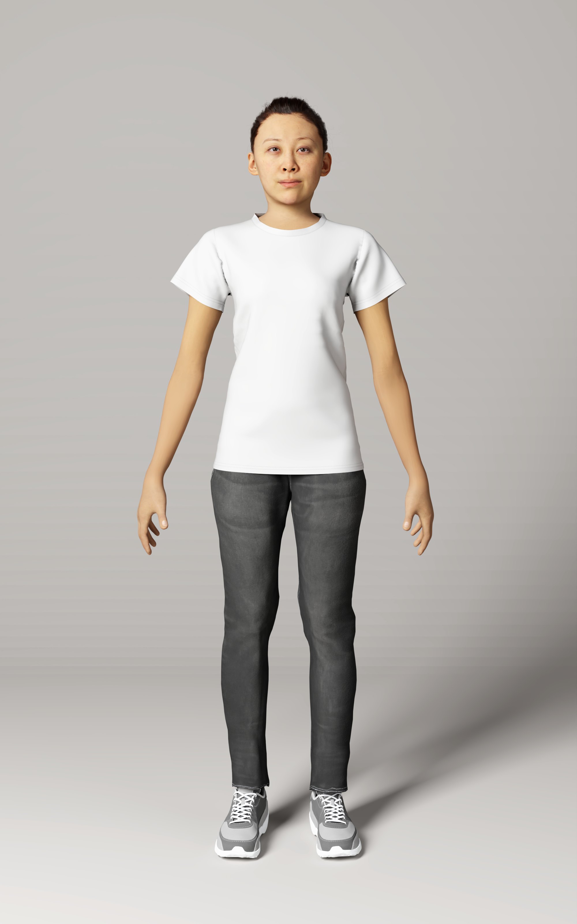 Women's Short Sleeve Shirt (AOP), size XS, Front view on a person