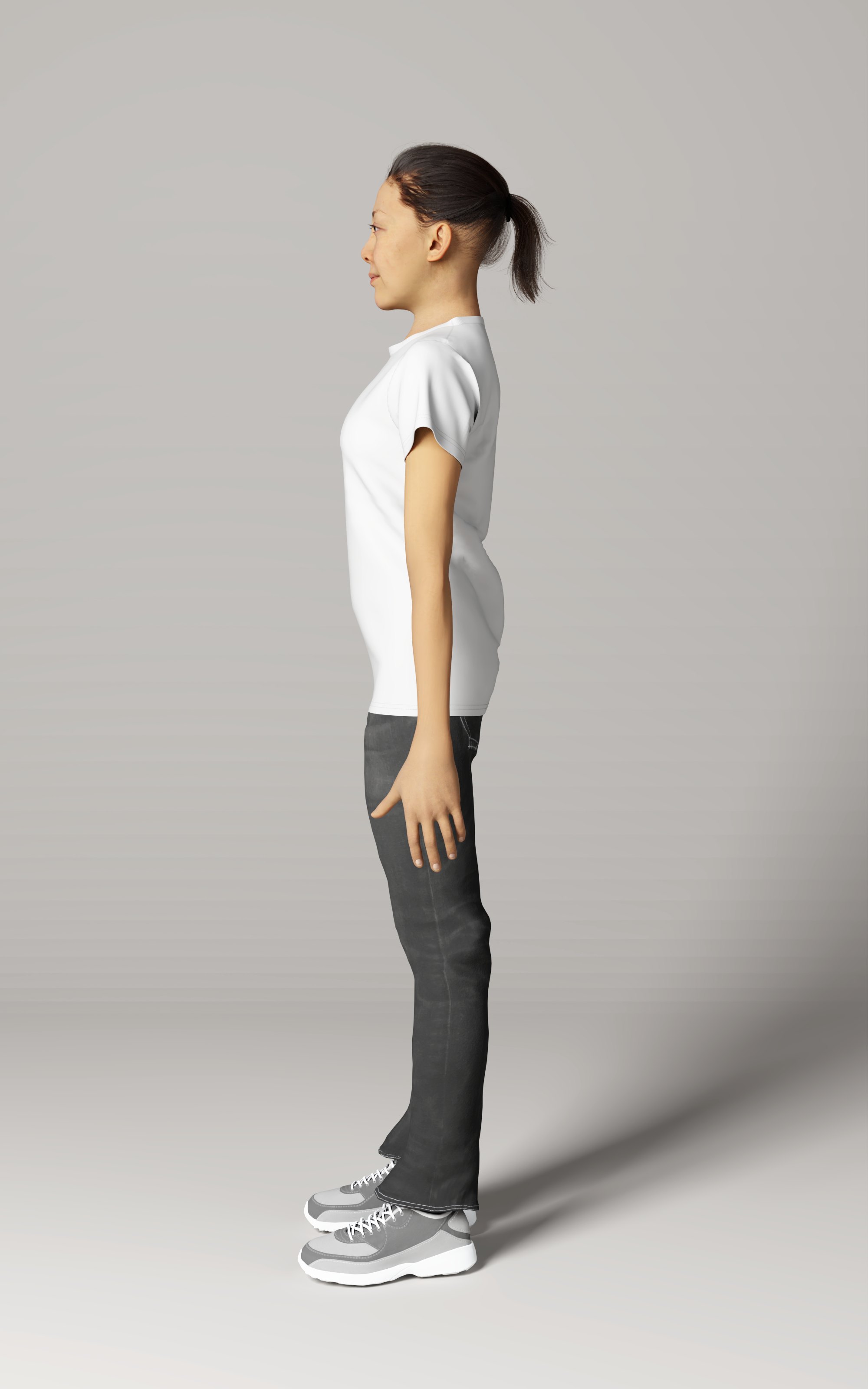 Women's Short Sleeve Shirt (AOP), size XS, Side view on a person